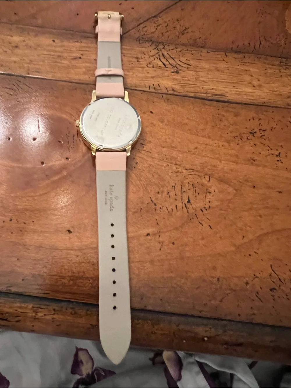 kate spade Pink and Cream Leather Strap Watch